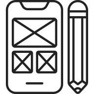 UI UX Design and Prototyping Icon